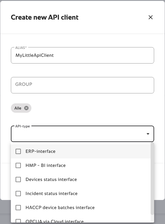 API client type