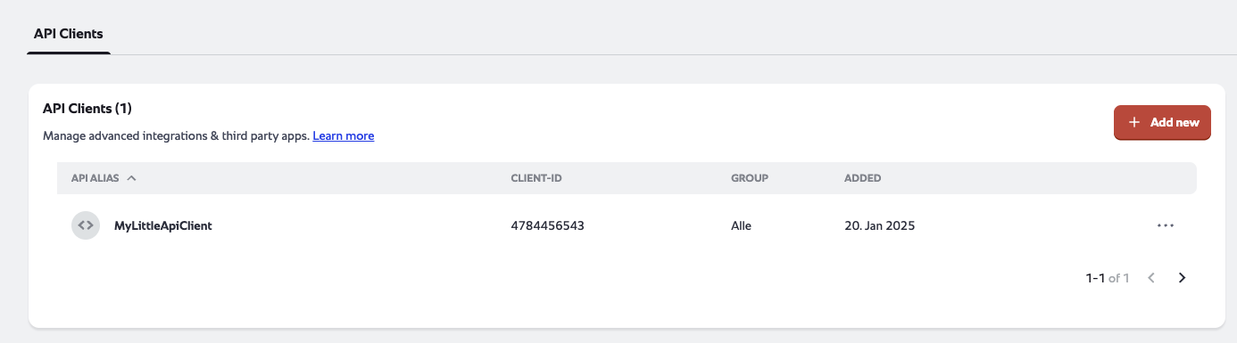 API client type