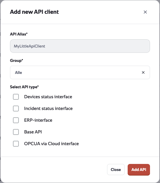 API client type